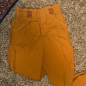 Anthropologie brown high waist cotton pants